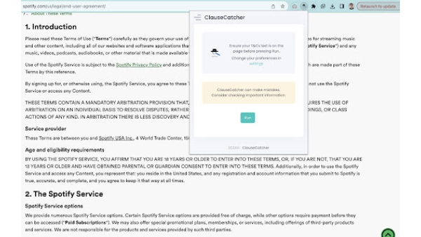 ClauseCatcher - Chrome Extension