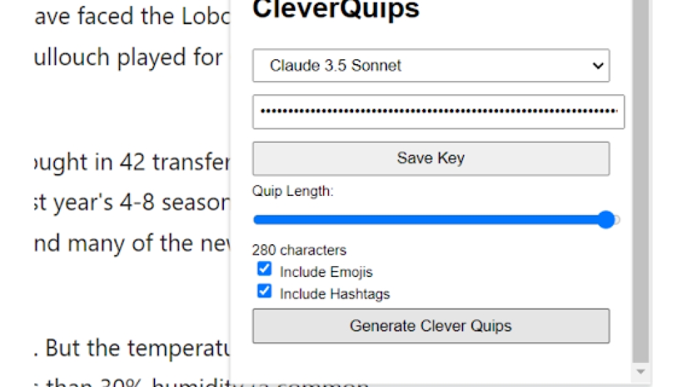 CleverQuips - Chrome Extension