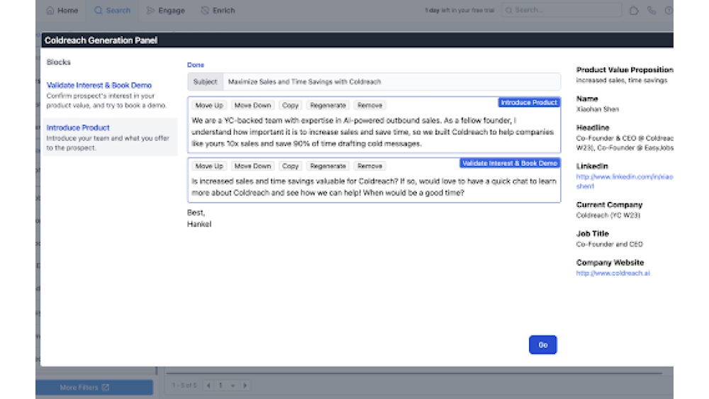 Coldreach - Chrome Extension