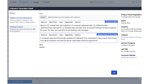 Coldreach - Chrome Extension