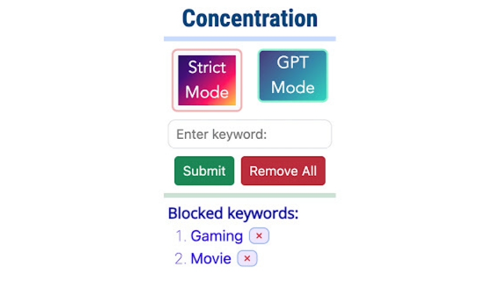 Concentration - Chrome Extension