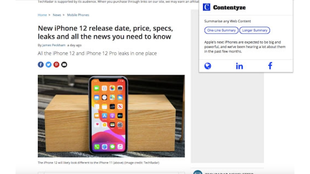 Contentyze - Chrome Extension