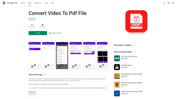 Convert Video To Pdf File - Apps on Google Play
