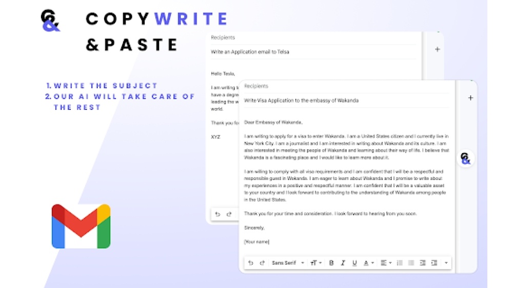 Copywrite And Paste - Chrome Extension