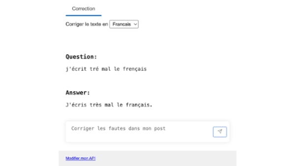 Correcteur Français avec chatGPT - Chrome Extension