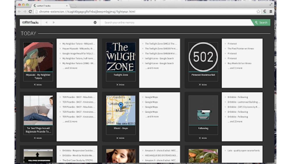 cottonTracks - Chrome Extension