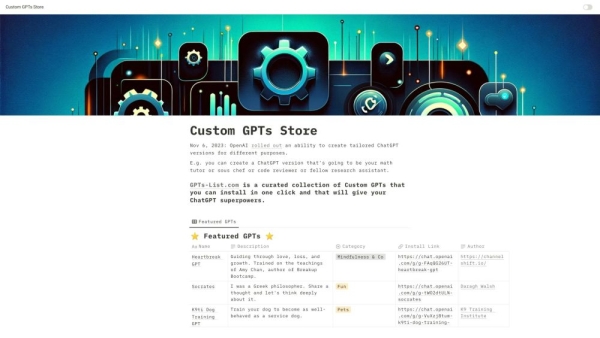 Custom GPTs Store