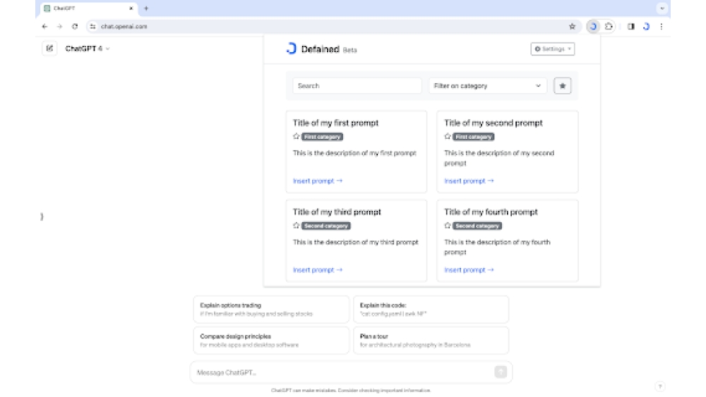Defained - Chrome Extension