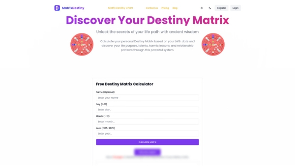 Destiny Matrix Chart Calculator