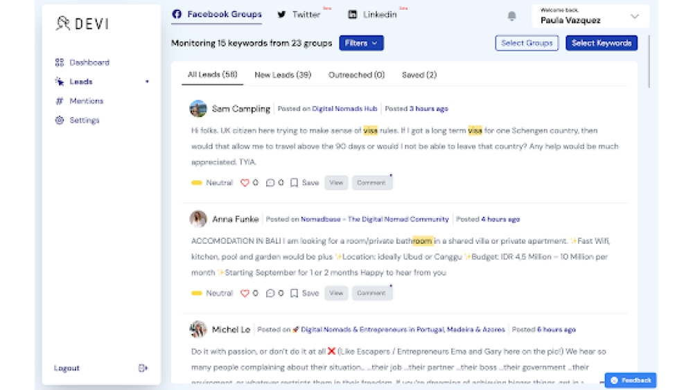 Devi AI Lead Generation Assistant - Chrome Extension