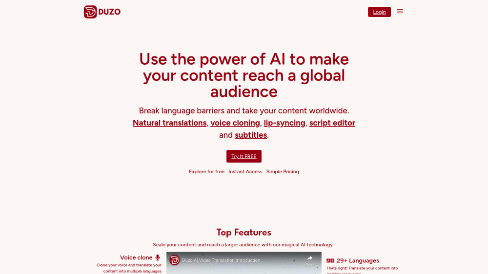 Duzo AI Translation