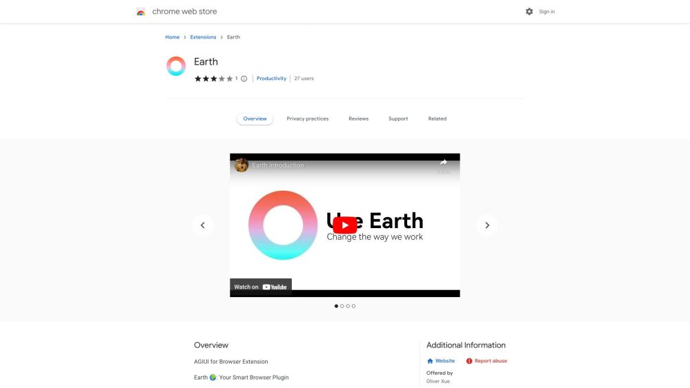 Earth - Chrome Extension