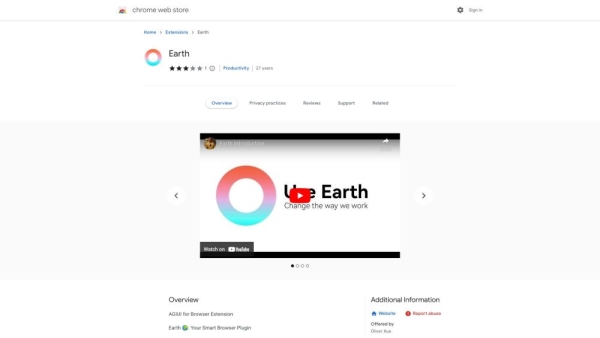Earth - Chrome Extension