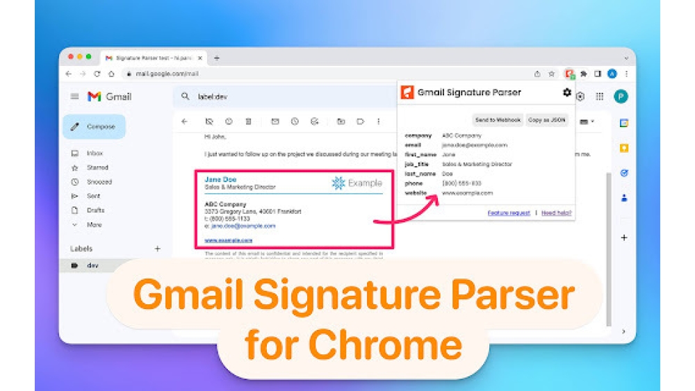 Email Signature Parser - Chrome Extension