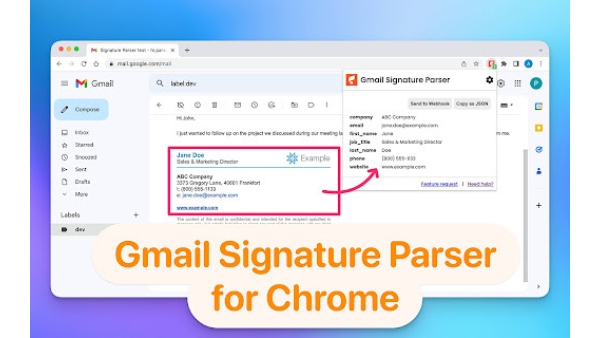 Email Signature Parser - Chrome Extension
