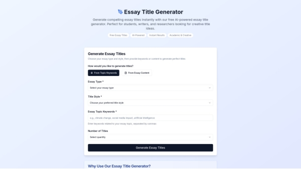 Essay Title Generator