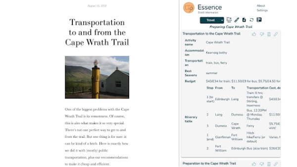 Essence - Chrome Extension