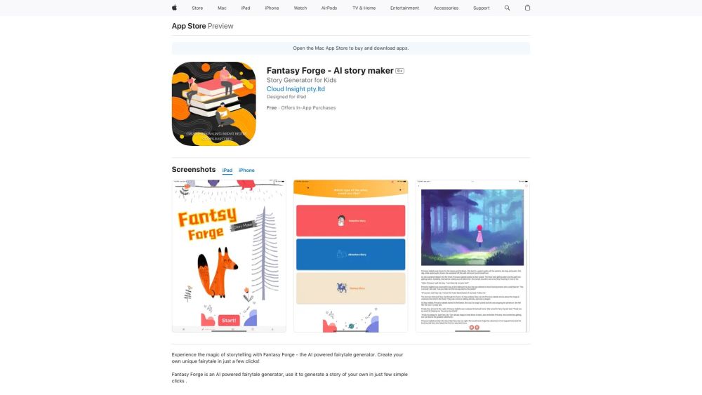 Fantasy Forge - AI story maker