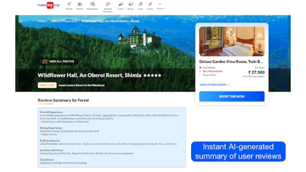 Fermi - Summarise Reviews on MakeMyTrip - Chrome Extension