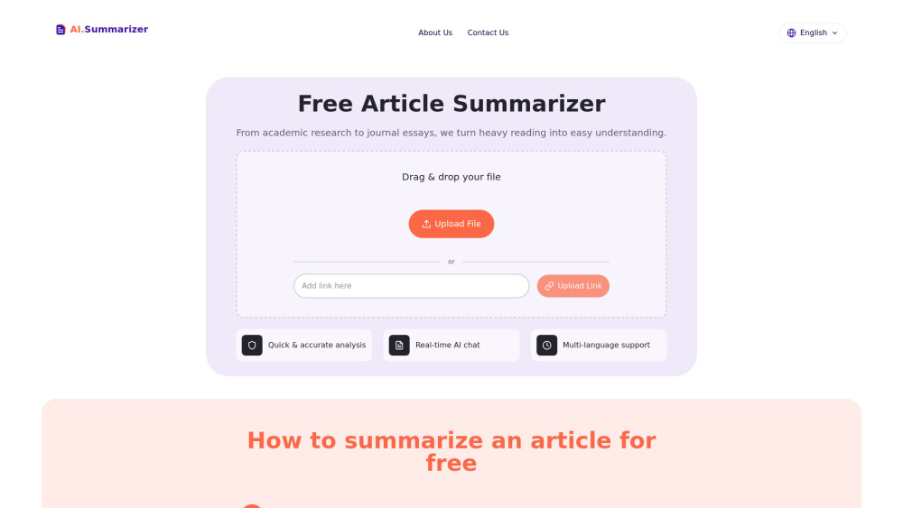Free AI Article Summarizer