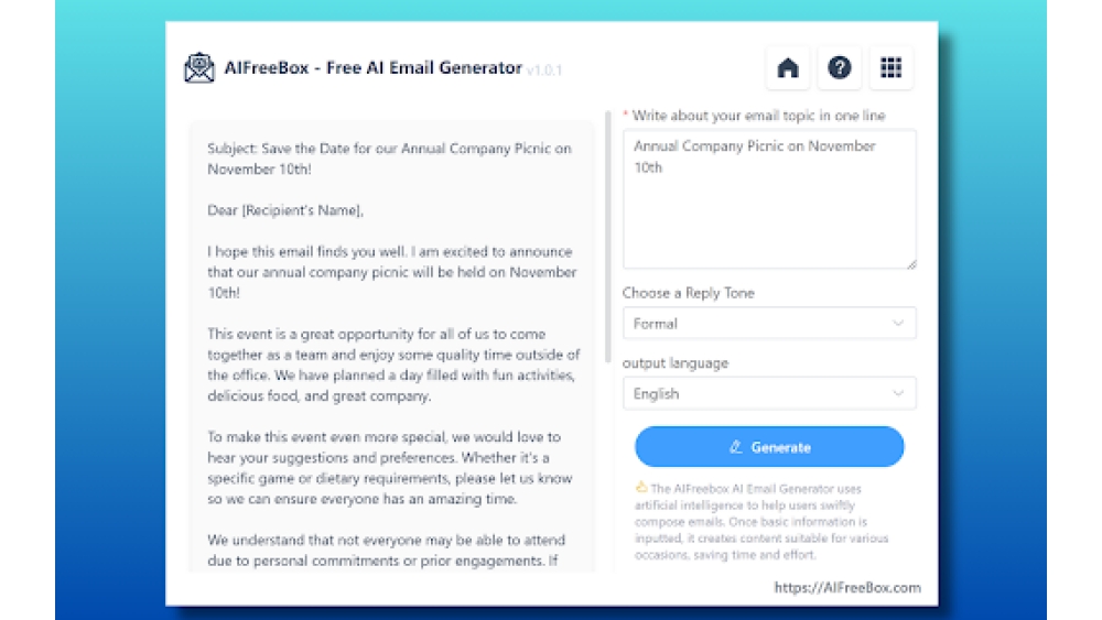 Free AI Email Generator - Chrome Extension