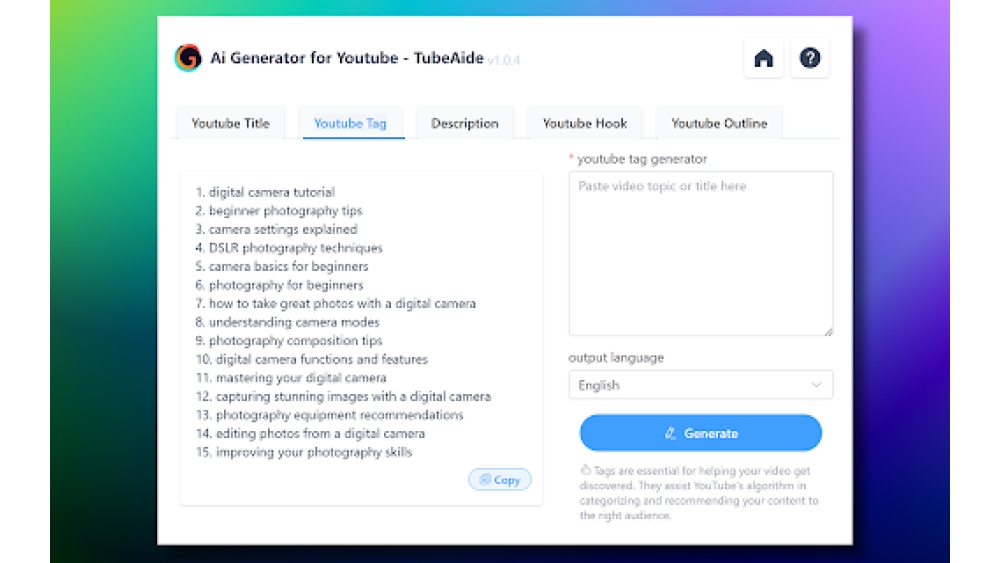 Free AI Tags Generator for YouTube - Chrome Extension