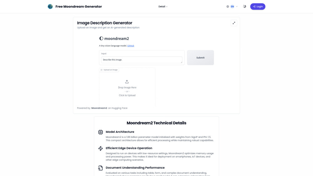 Free Moondream Generator