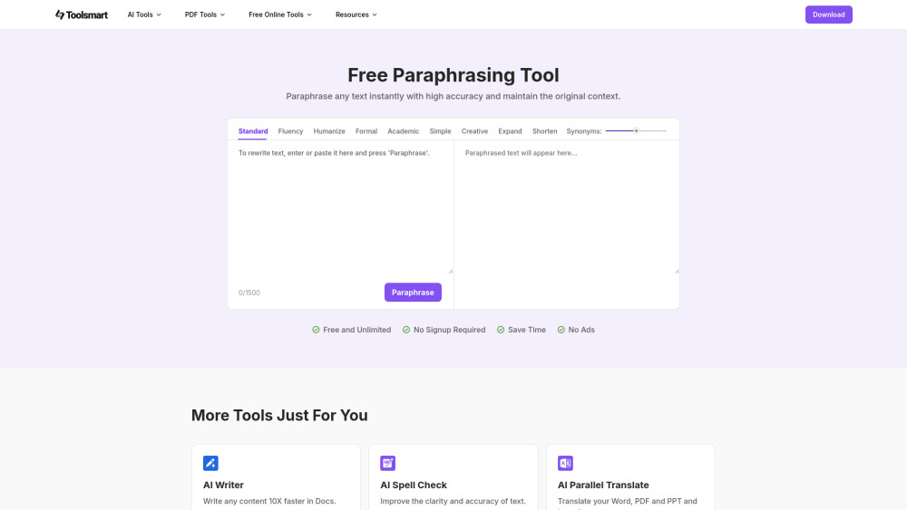 Free Paraphrasing Tool