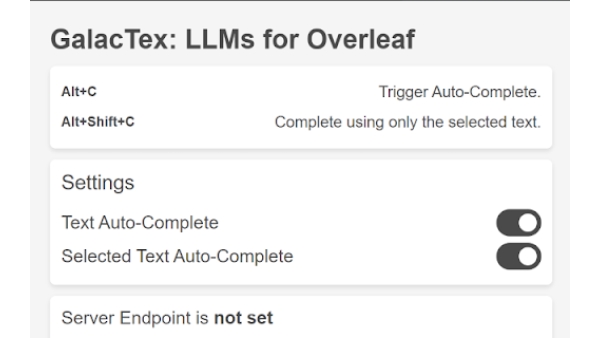 GalacTex: Large Language Models for Overleaf - Chrome Extension