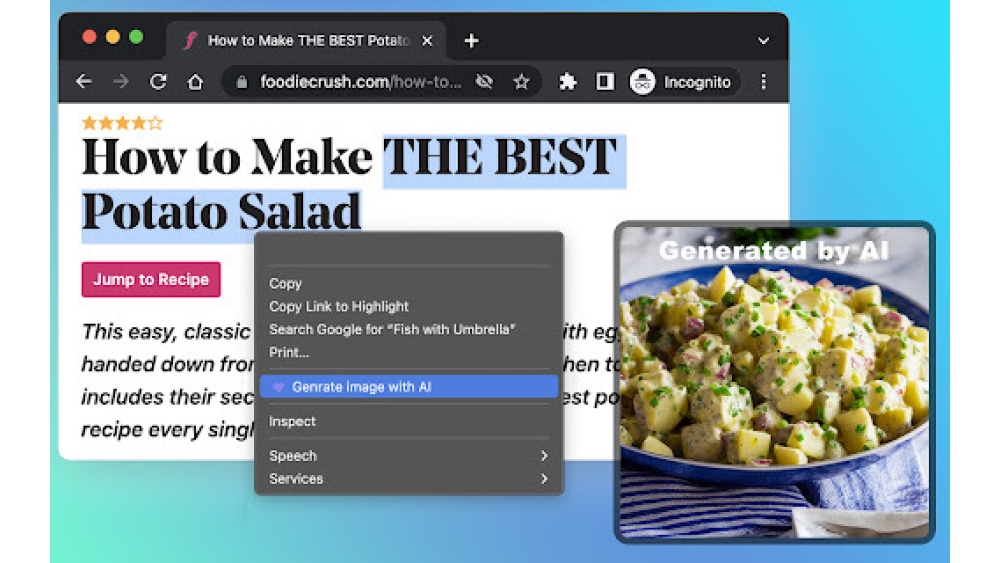 Generate Image with AI - Chrome Extension