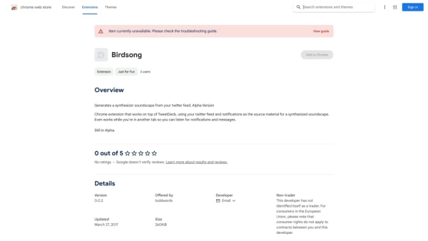 Generates a synthesizer soundscape from your twitter feed - Chrome Extension