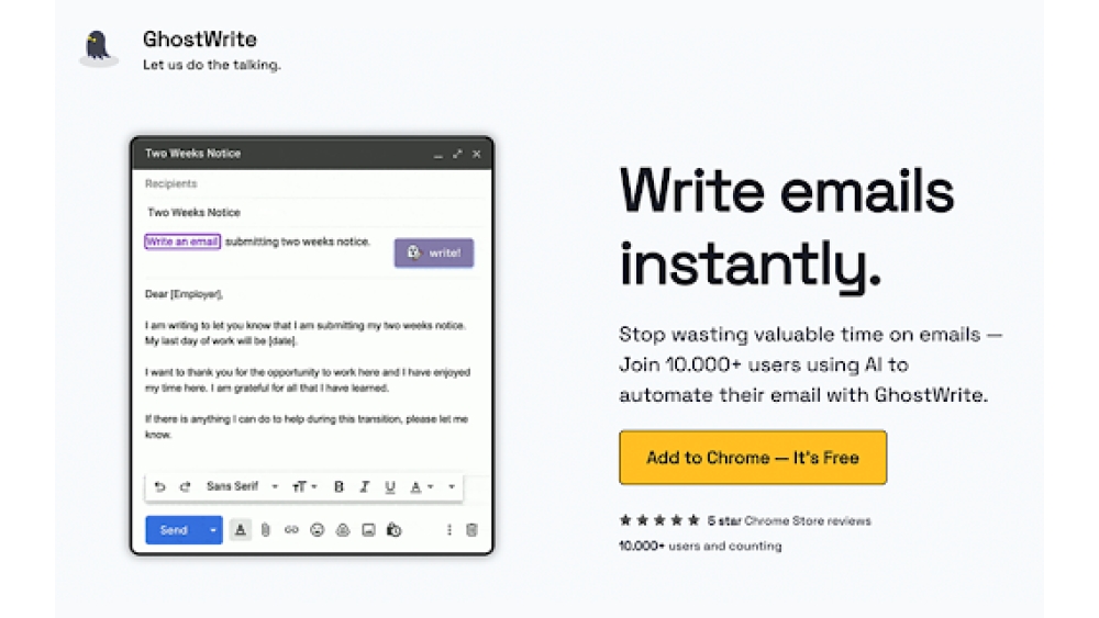 GhostWrite - Chrome Extension