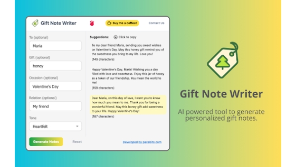 Gift Note Writer - Chrome Extension