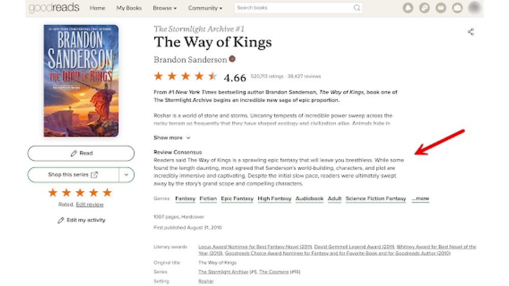 Goodreads Review Consensus - Chrome Extension