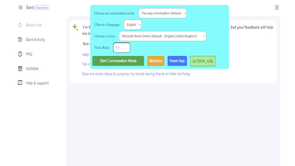 Google Bard Voice Extension - Chrome Extension