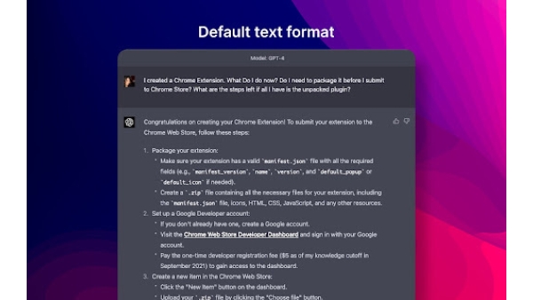GPT4 Chat Settings - Chrome Extension