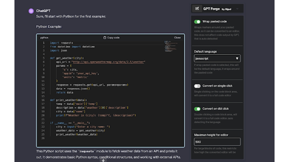 GPTCodeForge - Chrome Extension