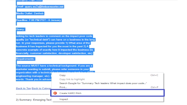 HARO HELPER - Chrome Extension