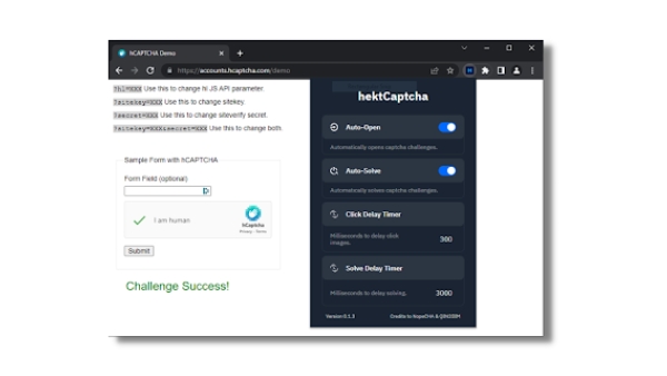 hektCaptcha - Chrome Extension