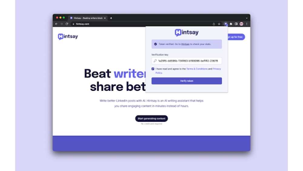 Hintsay - Chrome Extension