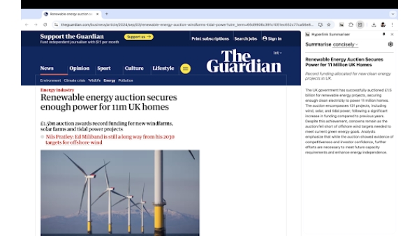 Hyperlink Summariser - Chrome Extension