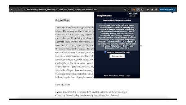 Imaginewares - Chrome Extension