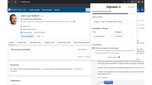 Impresar.ai - Chrome Extension