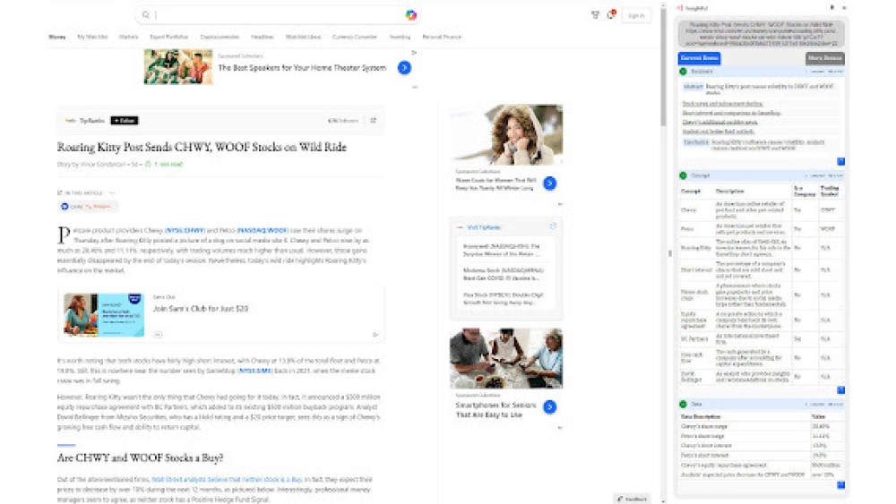 Insightful MSN - Chrome Extension