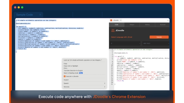 JDoodle Chrome Extension - Chrome Extension