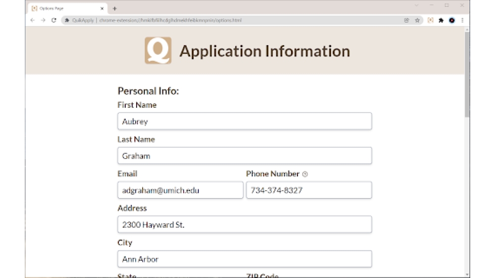 Job Application Autofiller - Chrome Extension