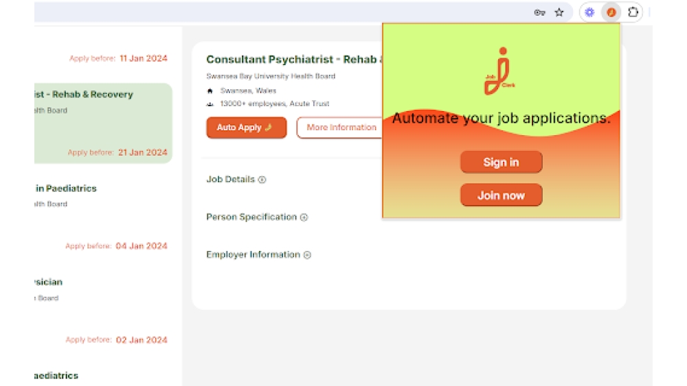 Job Clerk Co-pilot - Chrome Extension