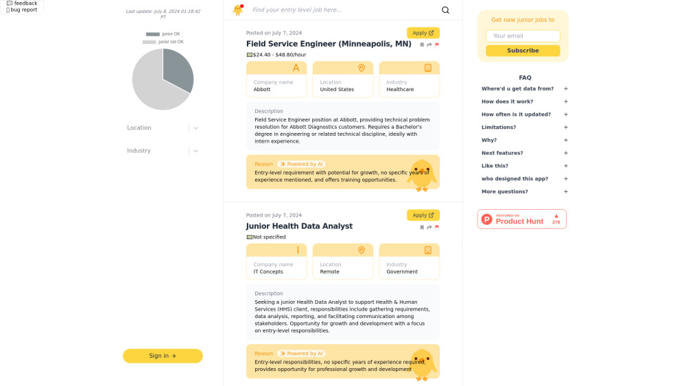 Junior Friendly Jobs