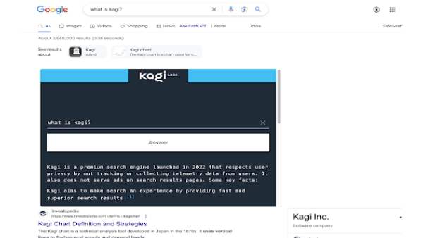 Kagi's FastGPT - Chrome Extension