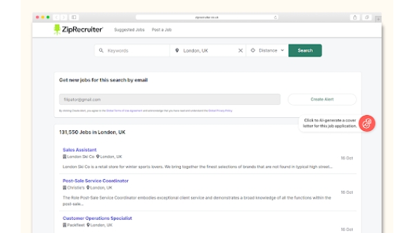 Kickresume AI Cover Letter Generator - Chrome Extension